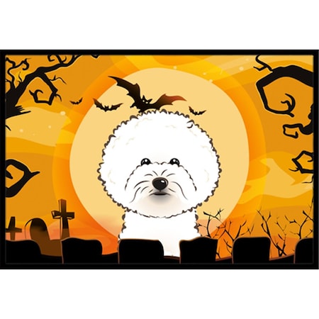 Carolines Treasures Halloween Bichon Frise Indoor and Outdoor Mat- 18 x 27 in. BB1775MAT